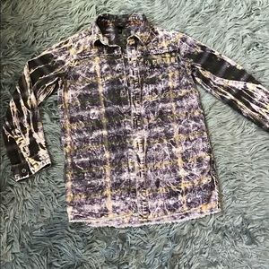 Art Class Grunge Plaid Button Down